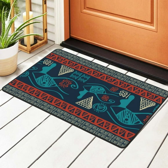 DouZhe Vintage Egyptian Tribal Symbols Rugs Doormat, Non-Slip Machine Washable Carpets Floor Door Mat , 36" x 24"
