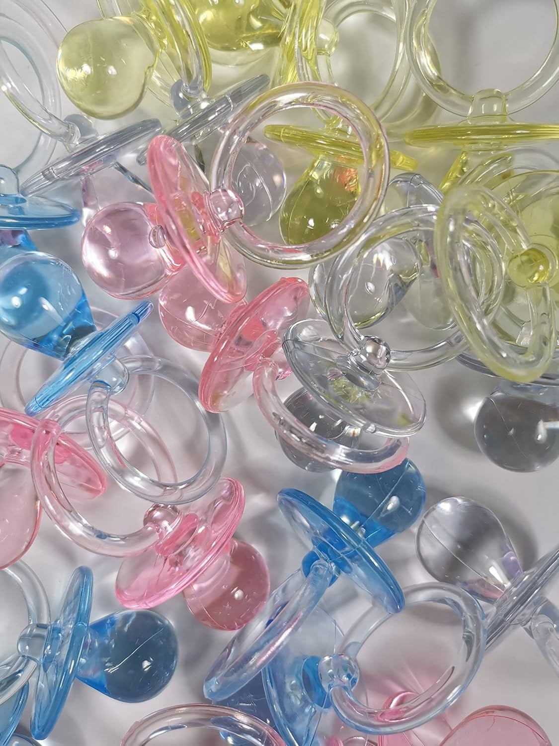 5/8" Mini Clear Pacifiers Baby Shower Game Party Decoration Favors 144pcs (Blue)