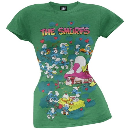 Smurfs - Let's Party Juniors T-Shirt - Walmart.com
