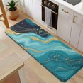 thumbnail image 5 of Blue and Gold Marble Sparkle Waves Pattern Kitchen Rug Mat,Kitchen Runner Rugs Non Skid Washable,Decorative Kitchen Floor Mats for Kitchen,Sink,Laundry,17"x47.2", 5 of 7