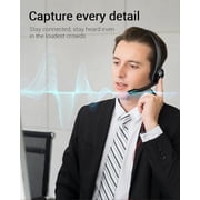 HW02 USB Computer Headset with Clear Chat Microphone,Lightweight On-Ear Wired Headset for MS Teams,Skype,Webinars,Call Center and More (Black)