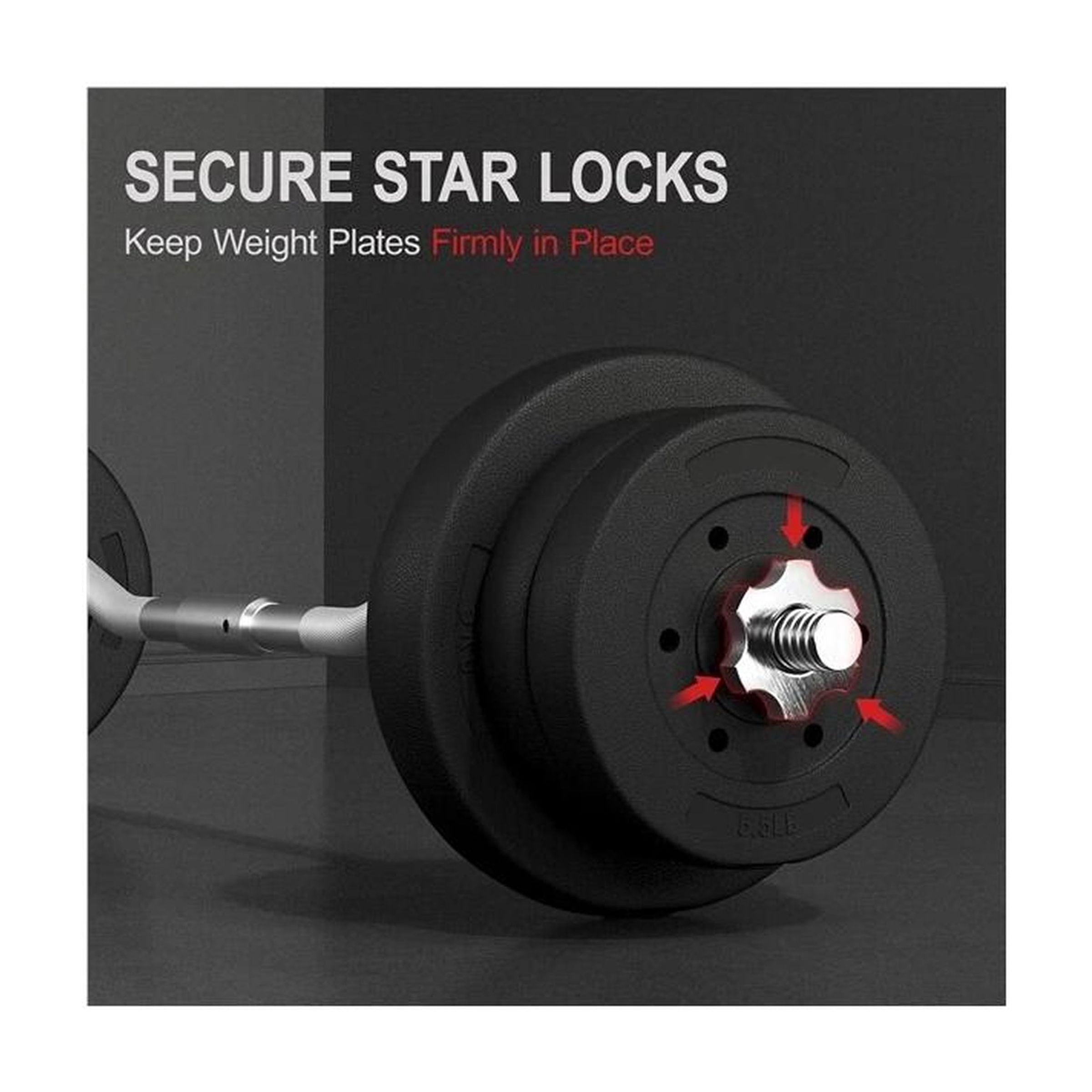 55lb Curl Barbell Set Dumbbell Weight Set Gym Lifting Exercise Curl Bar Black