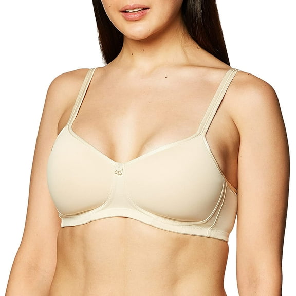Amoena Womens Mara Padded Wire Free Pocketed Bra 34 DD Light Nude