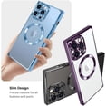 thumbnail image 4 of Case for iPhone 13 Pro Max [Compatible with MagSafe] Soft TPU Bumper Anti-Drop Anti-Scratch Shockproof 360 Degree Heavy Duty Protective Slim Luxury Plating Clear Magnetic Cover - Blue, 4 of 14