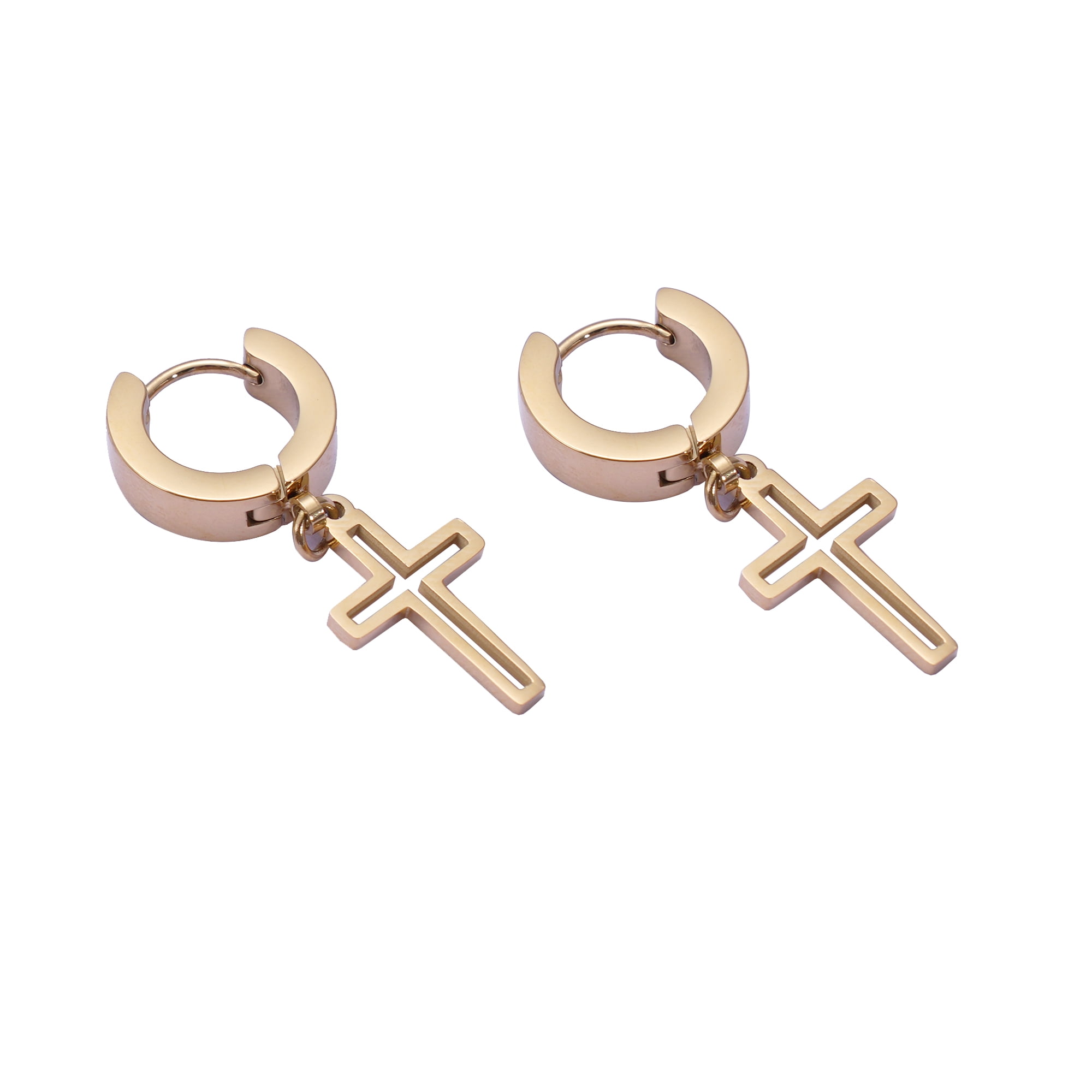 Iron Saints Men 18K Gold Plated Earring Set, Stainless Steel, Men Jewelry Gift for Men