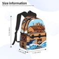 thumbnail image 2 of Adobk Animaux sur l'Arche de Noé Sac à Dos Décontracté Résistant à l'Eau Grande Capacité Rembourré pour École Voyage Randonnée, 2 of 6