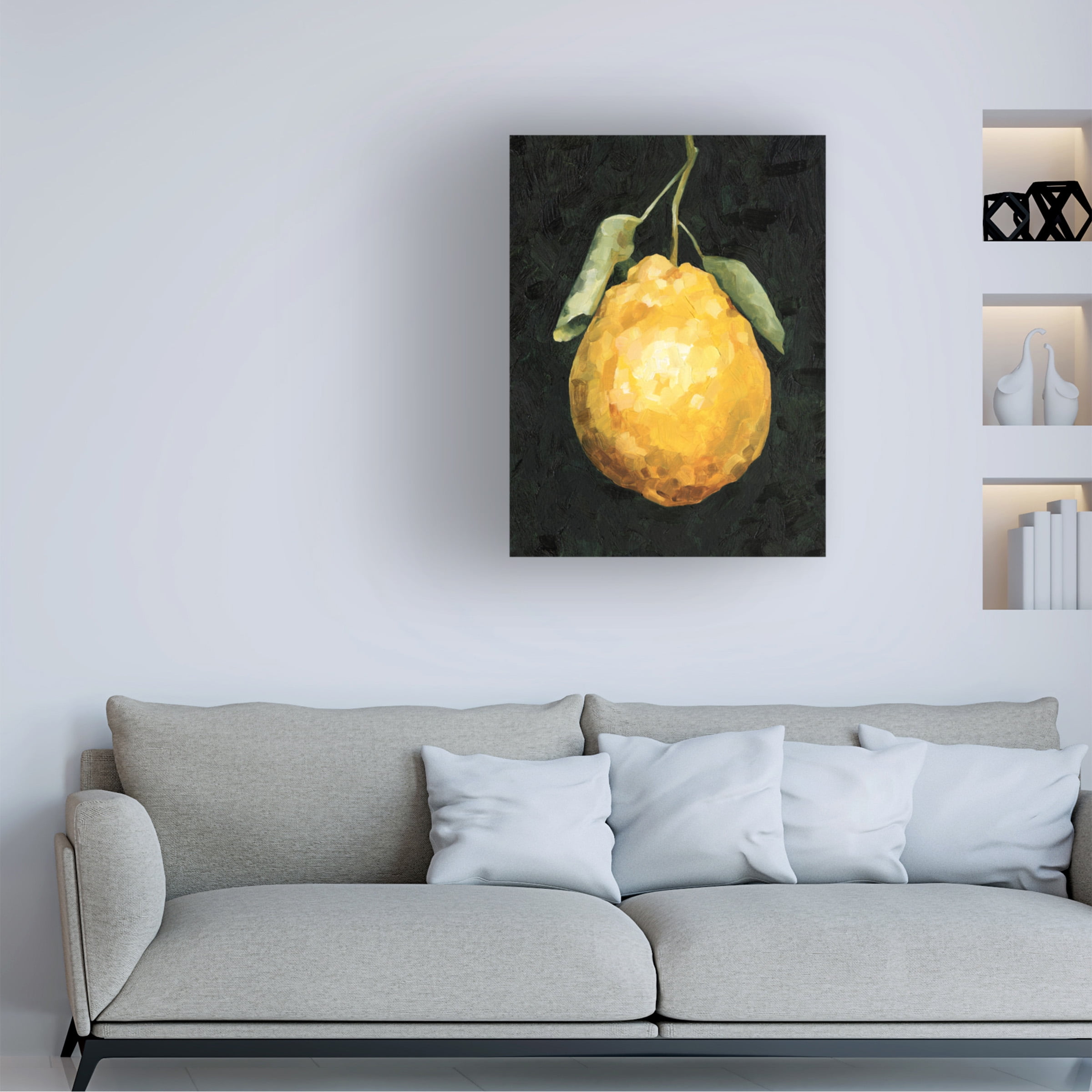 Emma Caroline 'Dark Lemon II' Canvas Art