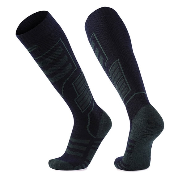 Wensltd Women and Men Crew Socks Thick Thermal Winter Knee High Socks Casual Hiking Warm Socks Black Blue