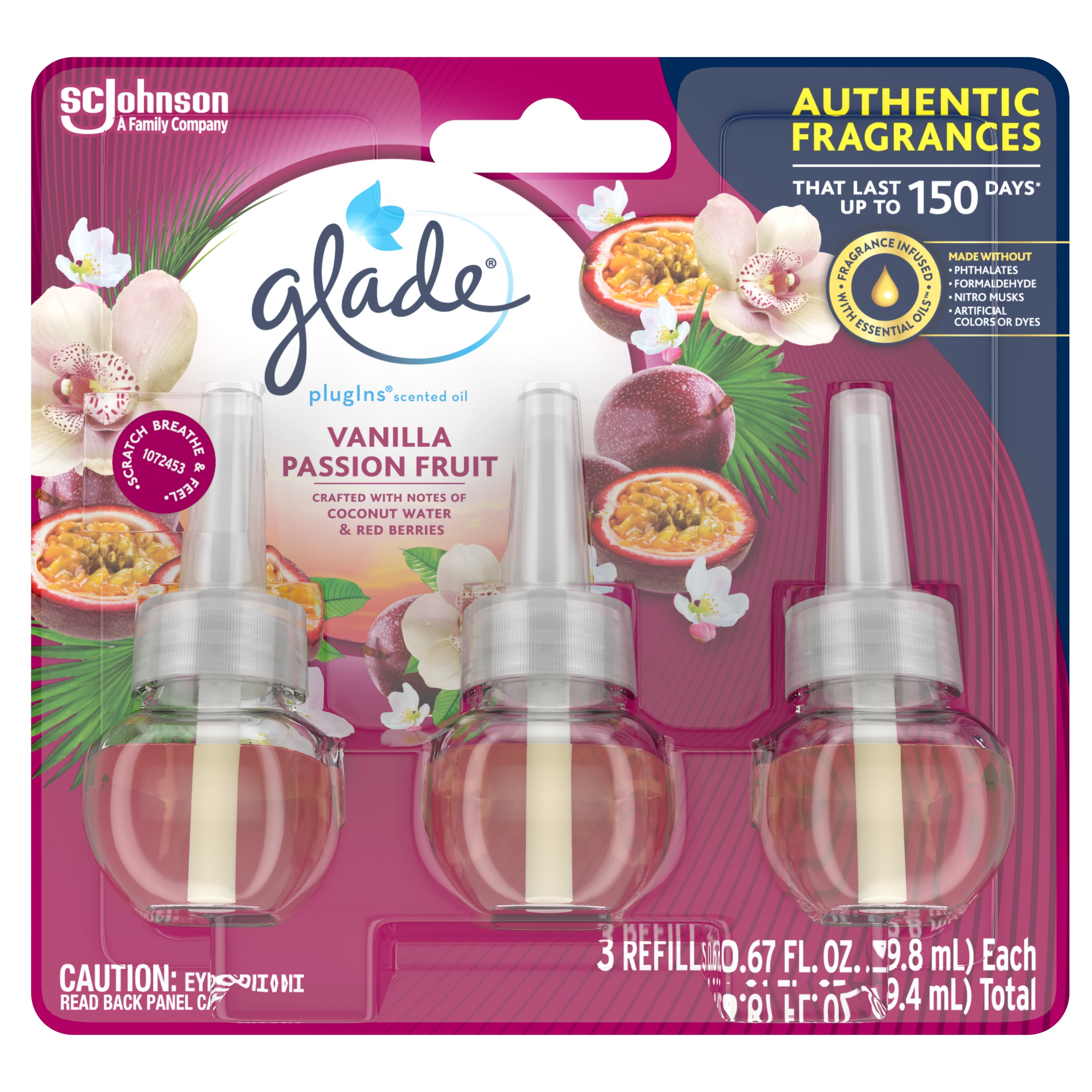 Glade PlugIns Scented Oil Refill Vanilla Passion Fruit, Essential Oil