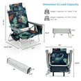 thumbnail image 3 of Gymax Ensemble de 2 Chaises de Plage Pliantes avec Table, Chaise Inclinable d'Extérieur à 5 Positions, 3 of 10