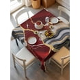 thumbnail image 6 of Red Marble Table Cloth, Grey Gold Texture Vintage Farmhouse Art Waterproof Tablecloth for Square Tables, Reusable Washable Fabric Table Cover for Restaurant Kitchen Dining Tables 54"x54", 6 of 6
