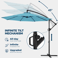 thumbnail image 5 of 10ft Offset Hanging Market Patio Umbrella with Easy Tilt Adjustment,Polyester Shade,8 Ribs for Backyard,Poolside,Lawn and Garden,Blue, 5 of 6