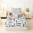 thumbnail image 5 of Manfei Vintage Fish Sketch Twin Sheets, Abstract Art Bedding, White Black, 3pcs, 1 Flat Sheet, 1 Fitted Sheet and 1 Pillowcase, 5 of 6