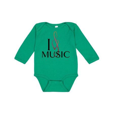 

Inktastic I Love Music Gift Baby Boy or Baby Girl Long Sleeve Bodysuit