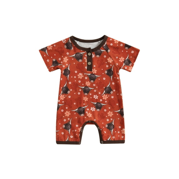 Bagilaanoe Newborn Baby Girl Boys Summer Jumpsuit Print Short Sleeve Bodysuit 3M 6M 12M 18M Infant Casual One Piece Romper