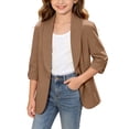 thumbnail image 1 of Odeerbi Chaqueta Blazer de Manga Larga Chal Cuello Uniforme Escolar Chaqueta de Traje Formal, 1 of 9