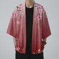 thumbnail image 7 of Hpapadks Mens Shirts Casual Cherry Flower Kimono Half Sleeve Blouses Elegant Loose Soft Cardigan Mens Dress Shirt XL, 7 of 7