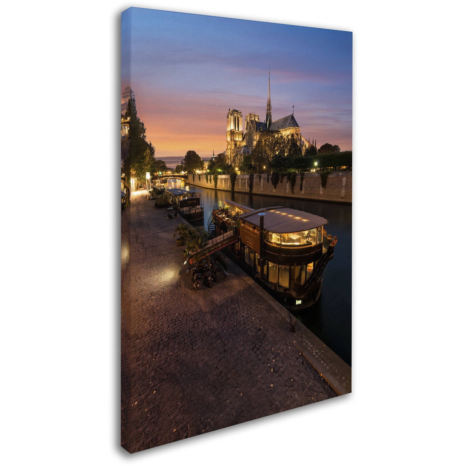 Trademark Fine Art "Sunset in Notre Dame de Paris" Canvas Art by Mathieu Rivrin