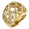 thumbnail image 1 of Gold Brass Ring with AAA Grade CZ, Clear - Size 6, 1 of 1