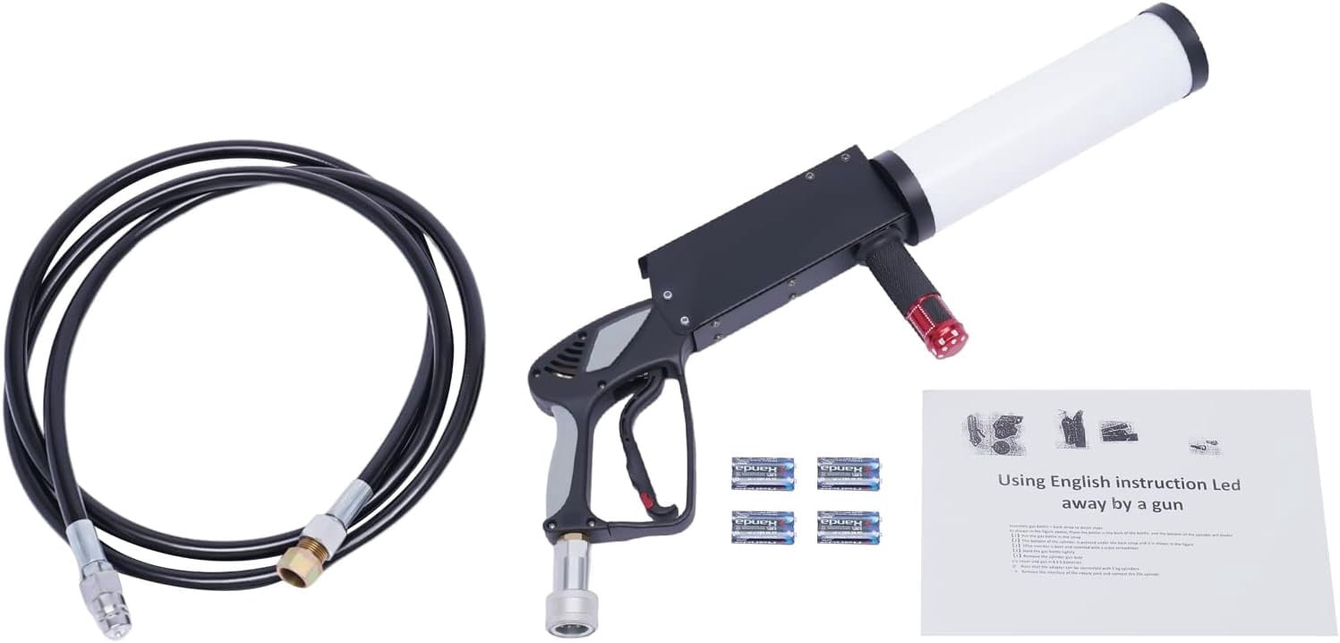 Co2 Jet Fog Machine Handheld, Smoke Machine Handheld, Spray Cannon Machine Manual Control with LED Lights Effect, Fog Machine for Party/Holiday/Club/Stage/Bar