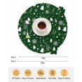 thumbnail image 6 of 15 Inch Round Placemats Set of 4, Green Christmas Non Slip Heat Insulation PP Table Mats, Xmas Tree Snowflakes Winter Holiday Washable Place Mats for Kitchen Dining Party Table Decor, 6 of 7