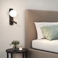 thumbnail image 2 of Aplique de pared LED con interruptor, ajustable, lámpara de pared de vidrio para dormitorio, lámpara de noche, decoración de pared A, 2 of 5