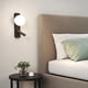 thumbnail image 2 of Aplique de pared LED con interruptor, ajustable, lámpara de pared de vidrio para dormitorio, lámpara de noche, decoración de pared A, 2 of 5