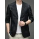 thumbnail image 4 of Chaqueta de traje de lino para hombre, chaqueta de fiesta de negocios para hombre, abrigo de vestir, moda clásica original 2024, ropa de estilo coreano para hombre, nueva, 4 of 5