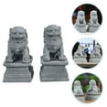 thumbnail image 3 of 2Pcs Mini Stone Lion Decor Chinese Style Lion Statue Desktop Feng Shui Adornment, 3 of 9