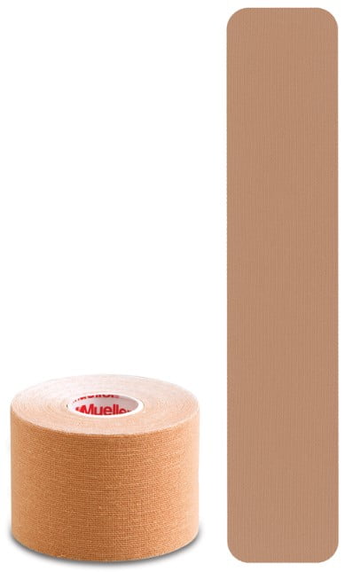 Mueller Kinesiology Tape, Precut I-Strip Roll, 20 strips, Beige