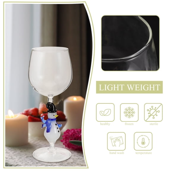 SOPOTUTU Snowman Christmas Wine Glass Goblet - Festive Party & Home Drinkware for Holiday Celebrations