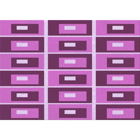 Ahgly Company Machine Washable Indoor Rectangle Transitional Violet Purple Area Rugs, 7' x 9'