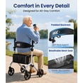 thumbnail image 5 of VOCIC Lightweight Rollator Walker with Seat for Seniors, 8" All-Terrain Wheels, 300 lbs Capacity, Aluminum, Purple, 5 of 9