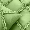 thumbnail image 3 of Diamond Ruffle Duvet Cover 3 Piece Set with Zipper, 400 Thread Count & 100% Egyptian Cotton, Luxury Design and Quilts Protector with Pillowcases - Sage Solid, Oversize Queen Size., 3 of 5