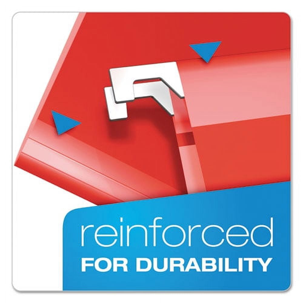 Extra Capacity Reinforced Hanging File Folders With Box Bottom, Letter Size, 1/5-Cut Tab, Red, 25/box | Bundle of 2 Boxes