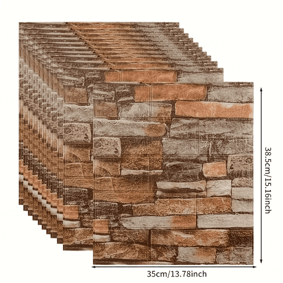 40pcs Of 3D Ceramic Tile Foam Wall Panels, Waterproof And, Suitable for Kitchen, Living Room, Bathroom, Corridor, Office, Home, Dormitory, Decoration