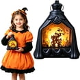 thumbnail image 2 of Clearance Sale! LED Flickering Candle Decor, Battery Operated Flameless Wind Lamp Tabletop Ornament for Halloween Indoor Decor, 2 of 6