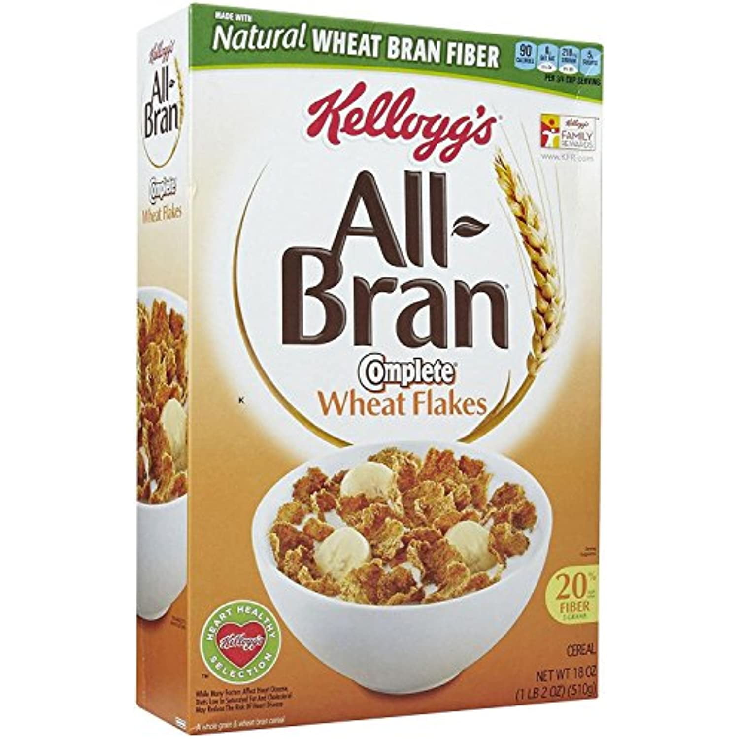 Kelloggs AllBran Complete Wheat Flakes 18 Oz
