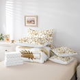 thumbnail image 6 of Homewish Tropical Leaves Bedding Comforter Set 7-Piece for Boys Girls,Brown White King Bedding Sets,Botanical Theme Ultra Soft Bed Sheets,Lightweight Room Decor,Reversible, 6 of 8