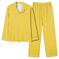 thumbnail image 1 of Posijego Womens Long Sleeve Button down Pajama Set Collared Shirts Casual Pants Plain Loungewear Pjs, 1 of 4