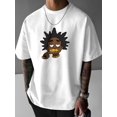 thumbnail image 1 of Camiseta gráfica informal para hombre con diseño de retrato único: poliéster suave, lavable a máquina, cuello redondo y manga corta para todas las estaciones., 1 of 5