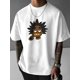 thumbnail image 1 of Camiseta gráfica informal para hombre con diseño de retrato único: poliéster suave, lavable a máquina, cuello redondo y manga corta para todas las estaciones., 1 of 5