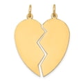thumbnail image 1 of 14k Or Jaune 2 Pièce Coeur Pendentif Pendentif Ensemble Amour Breakapart, 1 of 6