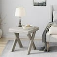thumbnail image 2 of Noble House Esmeralda Farmhouse Indoor Acacia Wood Side Table in Light Gray, 2 of 11