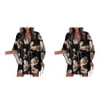 thumbnail image 1 of Sonducket Vestidos con cordones para mujer con estampado de moda para mujer Cuello en V profundo con lazo Mini vestido corto Playa Vacaciones Type4 NO4, 1 of 6