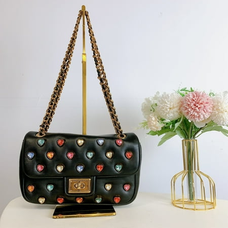 Karl Lagerfeld LH1HB283 AGYNESS SHOULDER BAG IN BLACK MULTI