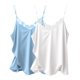 thumbnail image 1 of Blusas de seda satinada y encaje cami de 2 piezas con tirantes finos ajustables, 1 of 6