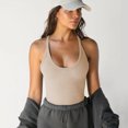 thumbnail image 5 of Camiseta sin mangas acanalada con cuello en V para mujer, ropa básica informal, Tops ajustados de punto en negro, blanco y gris, primavera y verano, 2024, 5 of 5