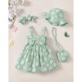 thumbnail image 2 of Vestido SODLON para bebé niña de 3 a 6 m, conjunto de lazo con forma de margarita verde, 2 of 6