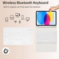 thumbnail image 3 of Detachable Bluetooth Keyboard Cover for iPad 11 Gen A16 11" 2025 / iPad 10 Gen 10.9" 2022, Slim Folio Case with Apple Pencil Slot,Cream White, 3 of 14